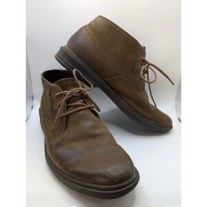 Timberland Brown Leather Chukka Boots Men's Size 9.5 Distressed Lace Up A1QCT